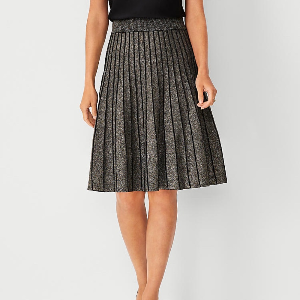 Ann Taylor Shimmer Pleated Sweater Skirt